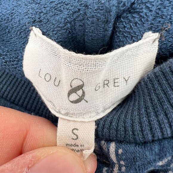 Lou & Grey Womens Small Blue Patterned Rayon Long Sleeve Top - Picture 3 of 6